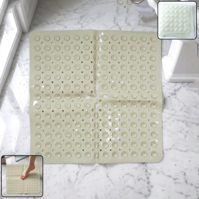 Anti-Slip Bath Mat � Secure Suction Cups for Bathroom Safety