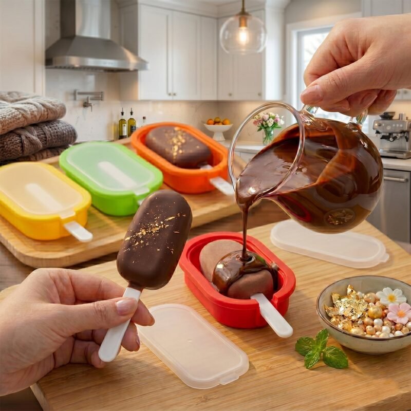 Silicone Popsicle Mold Set – Reusable & Easy Release for Healthy Snacks