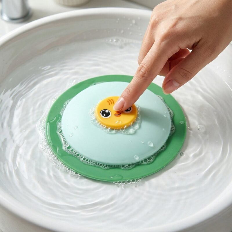 SinkHoleProtector-02.jpg Duck Design Silicone Sink Drain Stopper – Flexible & Reusable