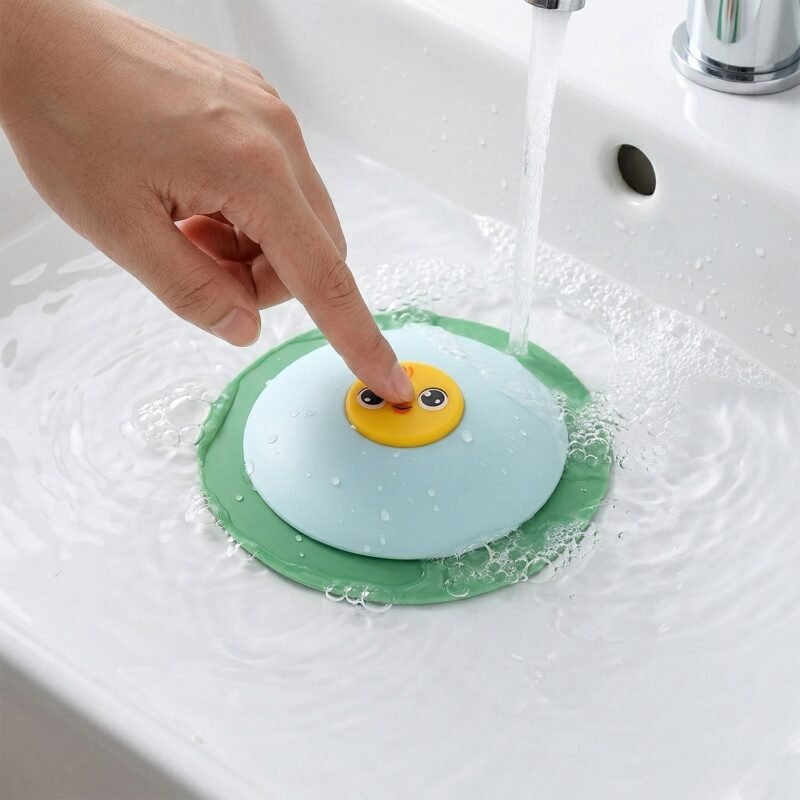 SinkHoleProtector-03.jpg Duck Design Silicone Sink Drain Stopper – Flexible & Reusable