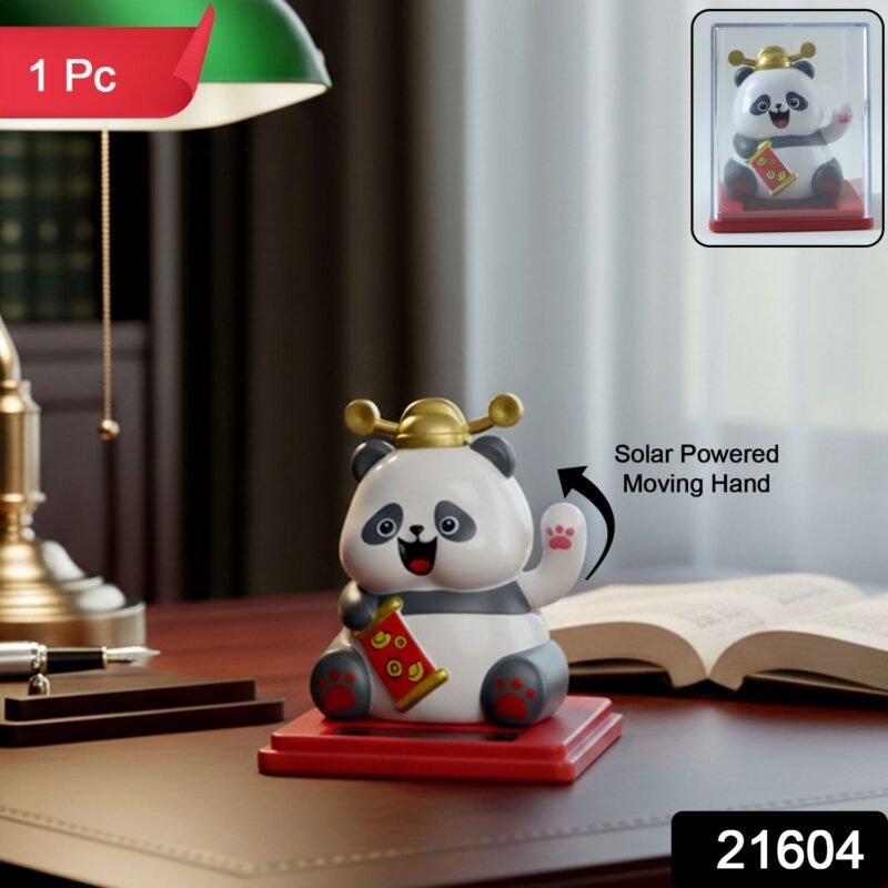 SolarPandaMovingHand-WSKU-01.jpg Solar Powered Moving Hand Panda Showpiece – Cute Waving Desk Decor