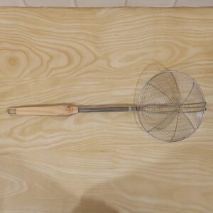 Strainer-8.jpg Stainless Steel Frying Skimmer � Long Handle for Safe Cooking