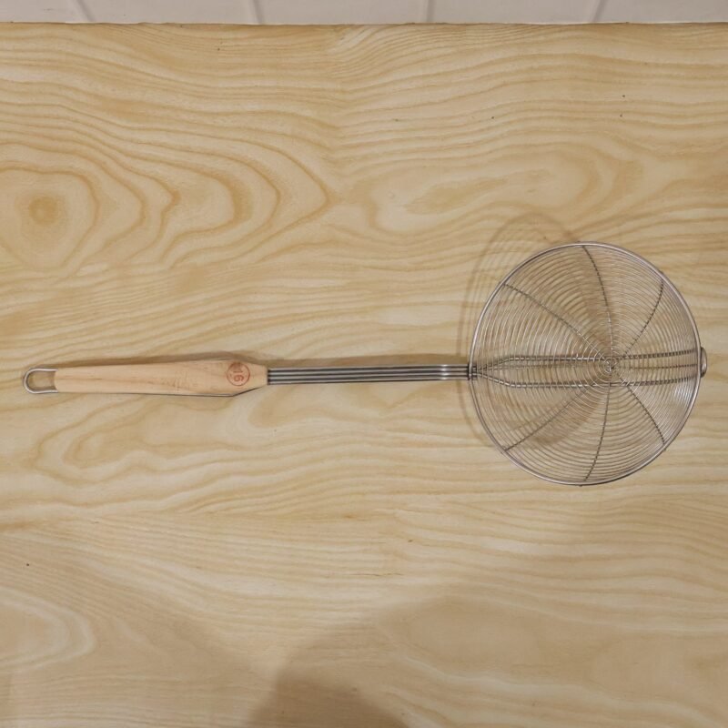 Strainer-8.jpg Stainless Steel Frying Skimmer � Long Handle for Safe Cooking
