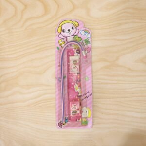StylishFoldablePencilwithScale-live.jpg Kids Stationery Set � Fun Pink Design for School & Gifting