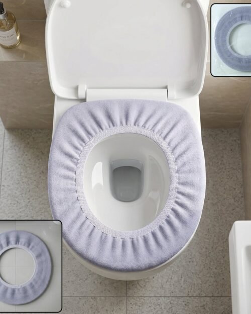 Soft Fabric Elastic Toilet Seat Cover – Washable & Comfortable Fit
