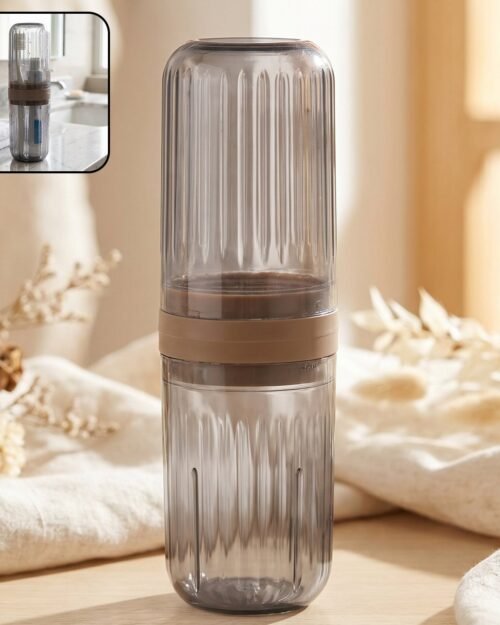 Travel Toothbrush Holder � Compact & Leakproof with Foldable Glass