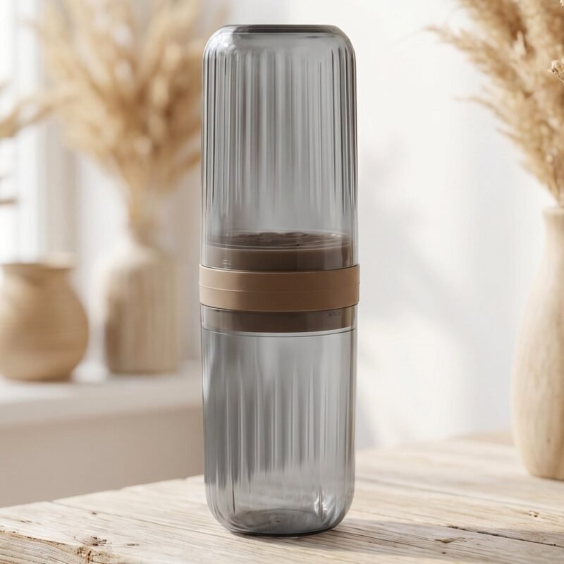 Travel Toothbrush Holder � Compact & Leakproof with Foldable Glass