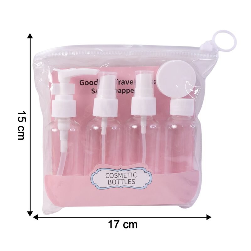 Travel Cosmetic Bottle Set – 5-in-1 Refillable Toiletry Containers