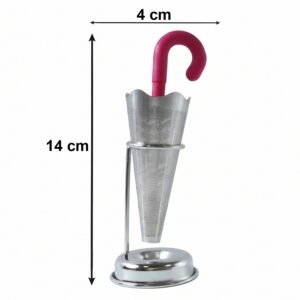 Stainless Steel Tea Strainer � Umbrella Design & Drip Tray | Siplix
