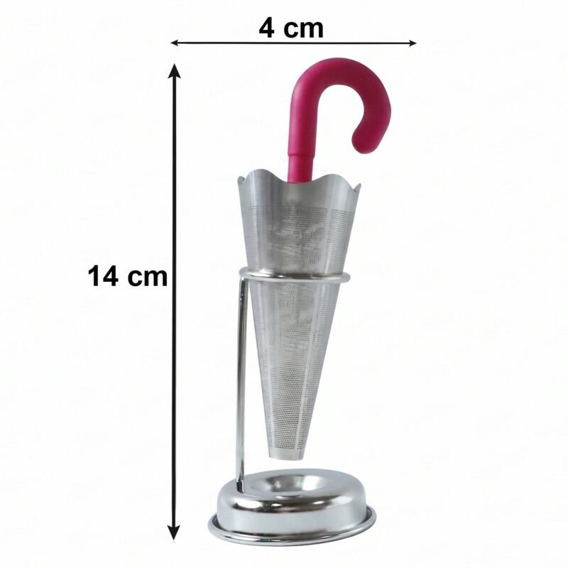 Stainless Steel Tea Strainer � Umbrella Design & Drip Tray | Siplix