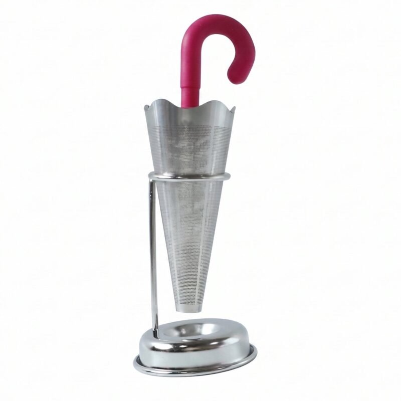 Stainless Steel Tea Strainer � Umbrella Design & Drip Tray | Siplix