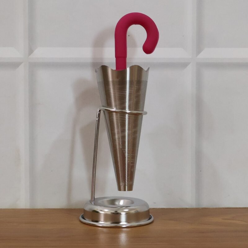 Stainless Steel Tea Strainer � Umbrella Design & Drip Tray | Siplix
