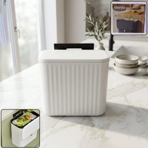WasteBasketKitchenCompostingBin-01.jpg Kitchen Dustbin with Lid � Compact 25x22 cm for Small Spaces