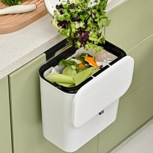 WasteBasketKitchenCompostingBin-03.jpg Kitchen Dustbin with Lid � Compact 25x22 cm for Small Spaces