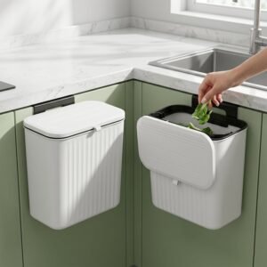WasteBasketKitchenCompostingBin-05.jpg Kitchen Dustbin with Lid � Compact 25x22 cm for Small Spaces