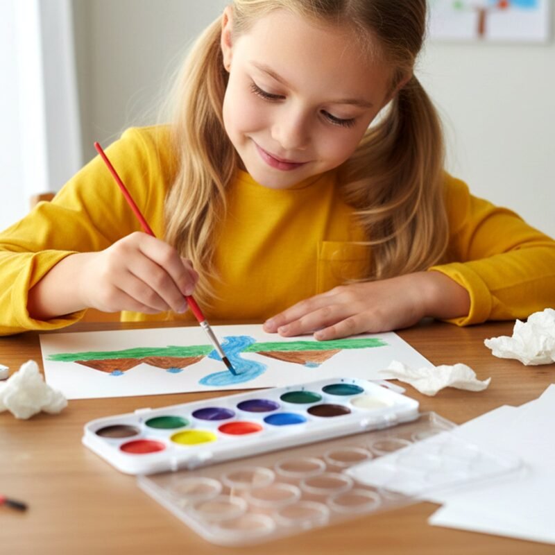 Watercolour Paint Set for Kids � Vibrant Colors & Portable Design