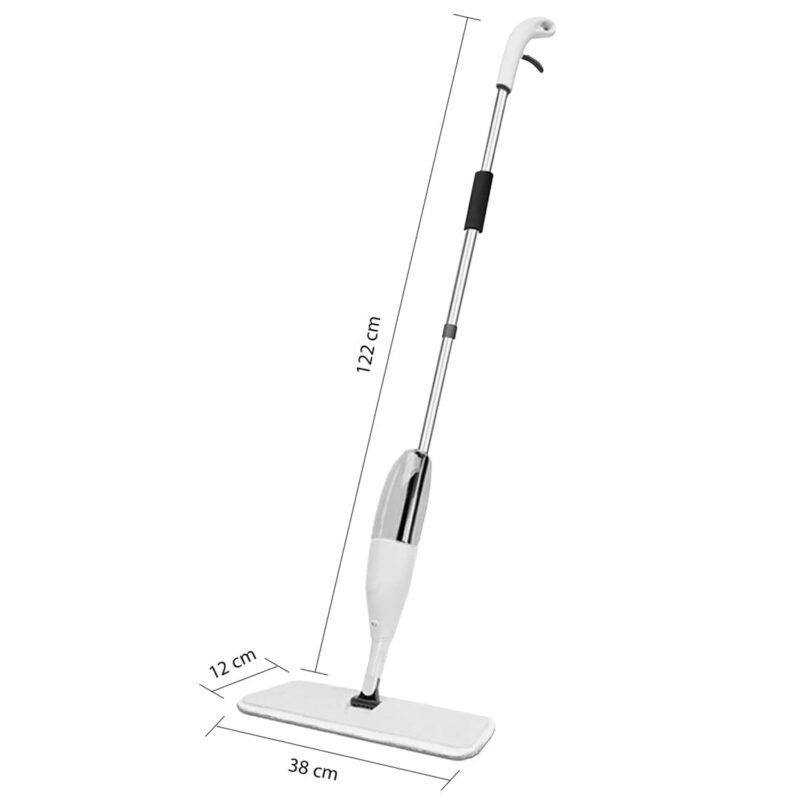 WaterSpraymop-size.jpg Multipurpose Spray Flat Mop – Easy Handle & Reusable Microfiber Pad