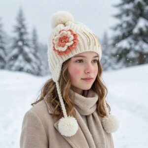 WinterCap03Combo-005.jpg Kids Winter Woolen Ear Flap Cap – Soft & Warm with Pom Pom