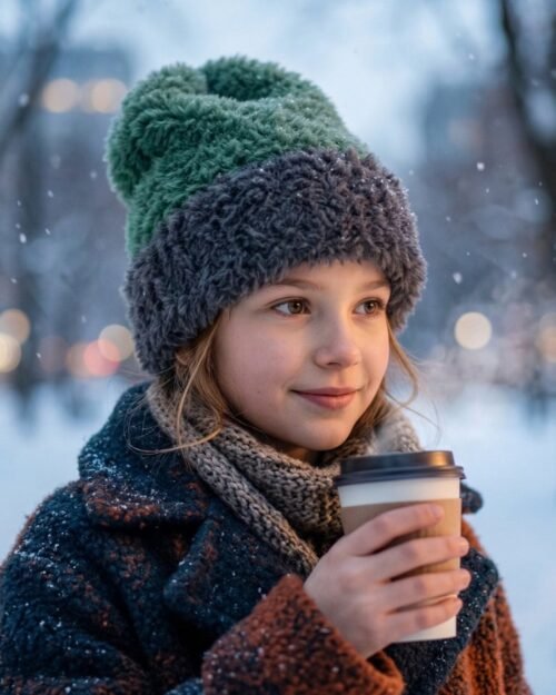 Winter Woolen Beanie Cap – Soft & Warm Fleece Lined Knit Hat