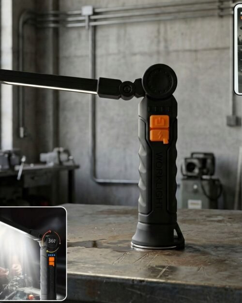 Rechargeable LED Work Light – 360° Adjustable Head & Magnetic Base