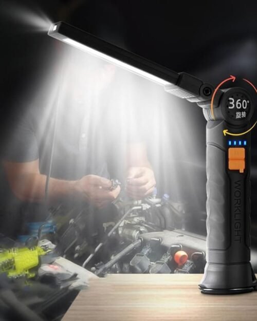 Rechargeable LED Work Light – Compact with Adjustable Arm & Magnetic Base