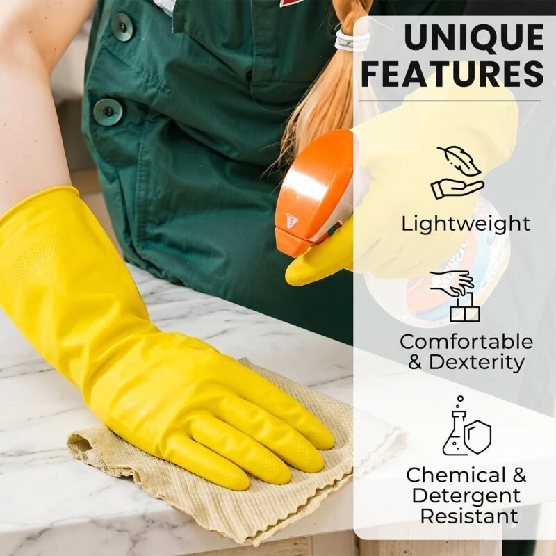 Waterproof Rubber Gloves � Durable & Reusable for Household Tasks