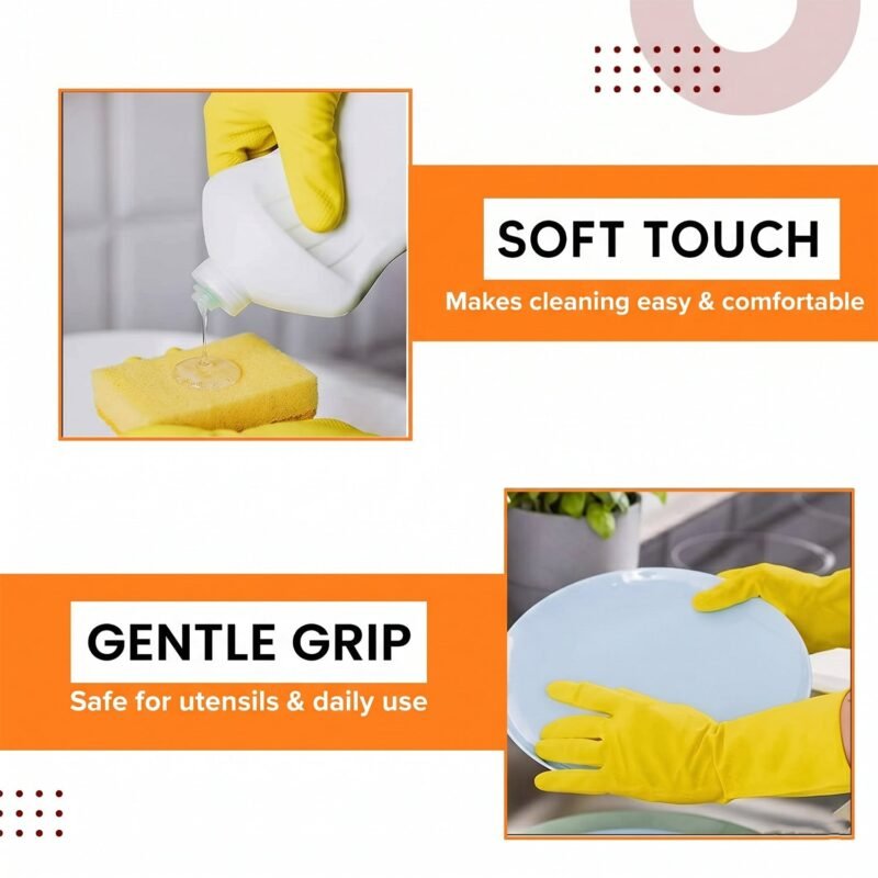 YellowGlovesJoy45-02_3b619c54-112b-4eee-8da8-60186b4a82aa.jpg Waterproof Cleaning Rubber Gloves � Reusable & Durable for Household Tasks