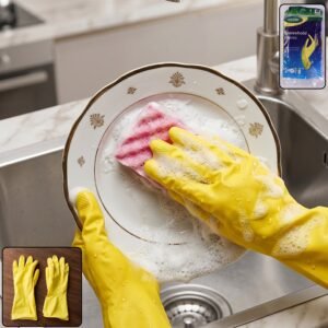 YellowhouseholdGloves-01_95674c56-baab-4a4a-893c-82bd27ca1d5a.jpg Waterproof Rubber Cleaning Gloves � Durable & Reusable for Household Tasks