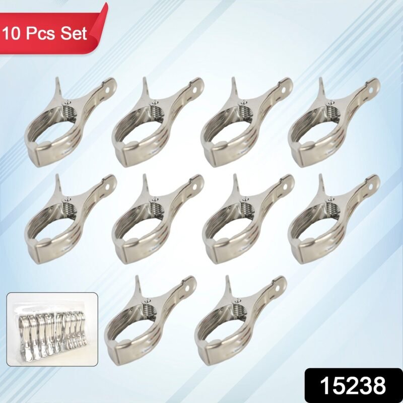 Stainless Steel Clothespins – Windproof, Durable Laundry Clips (10 Pcs)