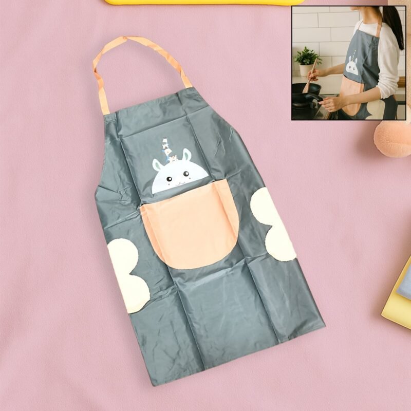 apron-01.jpg Cartoon Animal Kitchen Apron – Durable with Front Pocket
