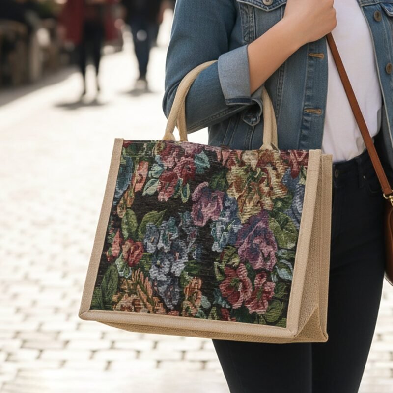 Multipurpose Floral Print Carry Hand Bag – Spacious, Eco-Friendly Design