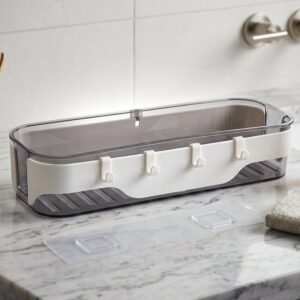 Bathroom Wall Shelf � Space-Saving with Hooks & Modern Design