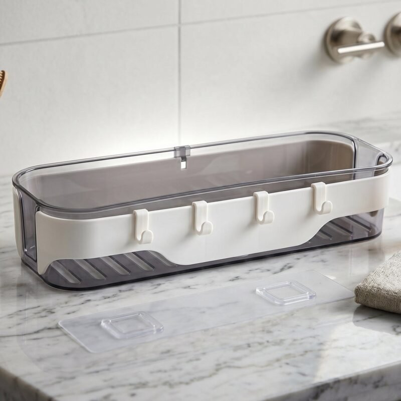 Bathroom Wall Shelf � Space-Saving with Hooks & Modern Design