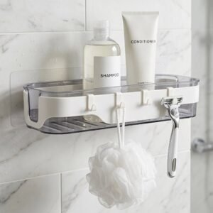 Bathroom Wall Shelf � Space-Saving with Hooks & Modern Design