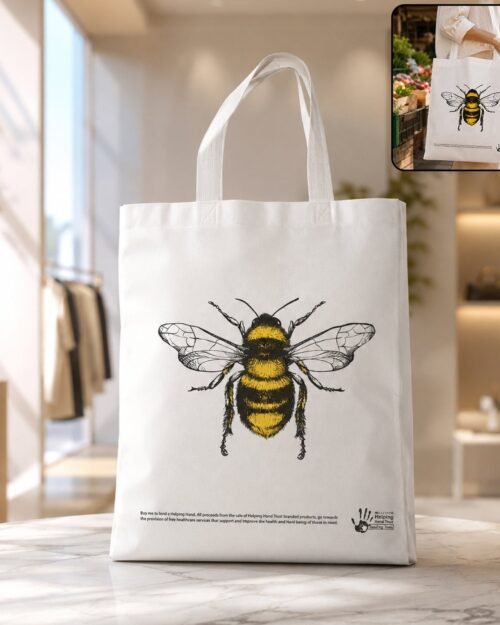 Multipurpose Bee Print Carry Hand Bag � Eco-Friendly & Spacious