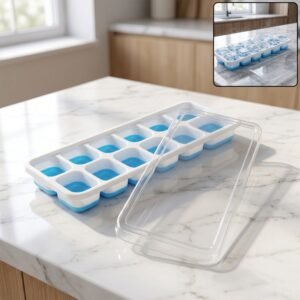 blueIceCubeTrays-01.jpg 14-Grid Plastic Ice Cube Tray � Easy-Release & Multipurpose Use