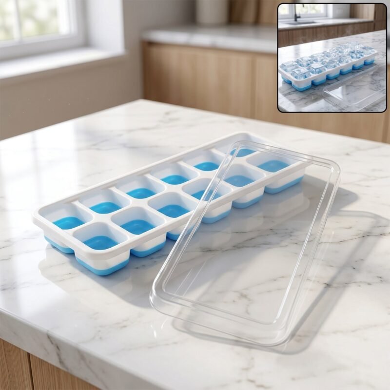 blueIceCubeTrays-01.jpg 14-Grid Plastic Ice Cube Tray � Easy-Release & Multipurpose Use