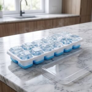 blueIceCubeTrays-03.jpg 14-Grid Plastic Ice Cube Tray � Easy-Release & Multipurpose Use