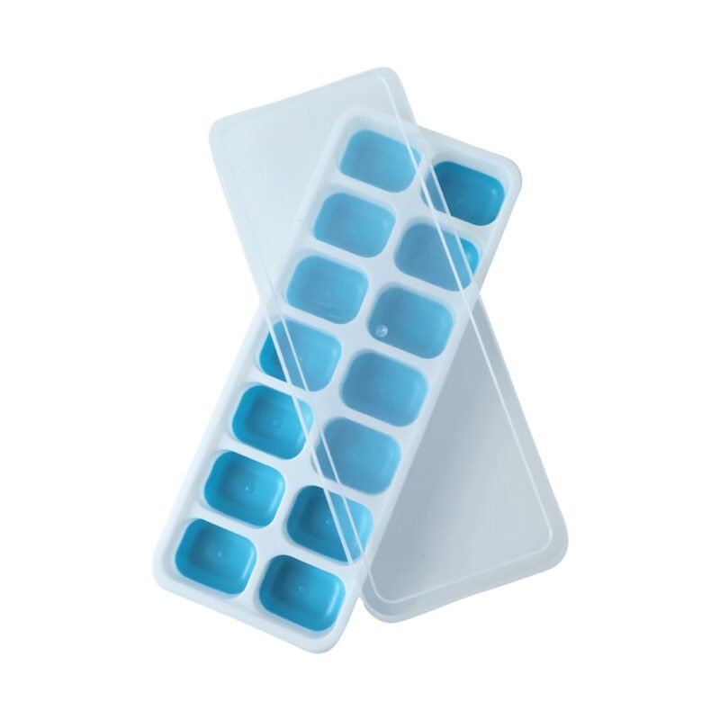 blueIceCubeTrays-04.jpg 14-Grid Plastic Ice Cube Tray � Easy-Release & Multipurpose Use