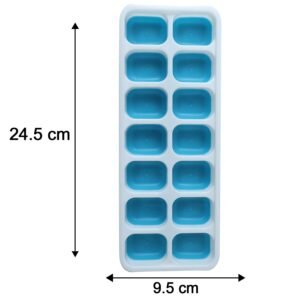 blueIceCubeTrays-size.jpg 14-Grid Plastic Ice Cube Tray � Easy-Release & Multipurpose Use
