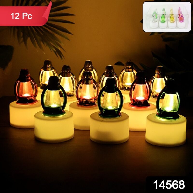 LED Decorative Candle Lamps – Set of 12 Multicolor Flameless Lights