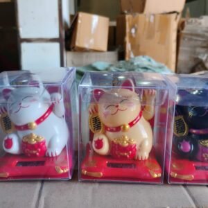 Waving Lucky Cat Statue � Solar Powered Wealth Decor | Styleva