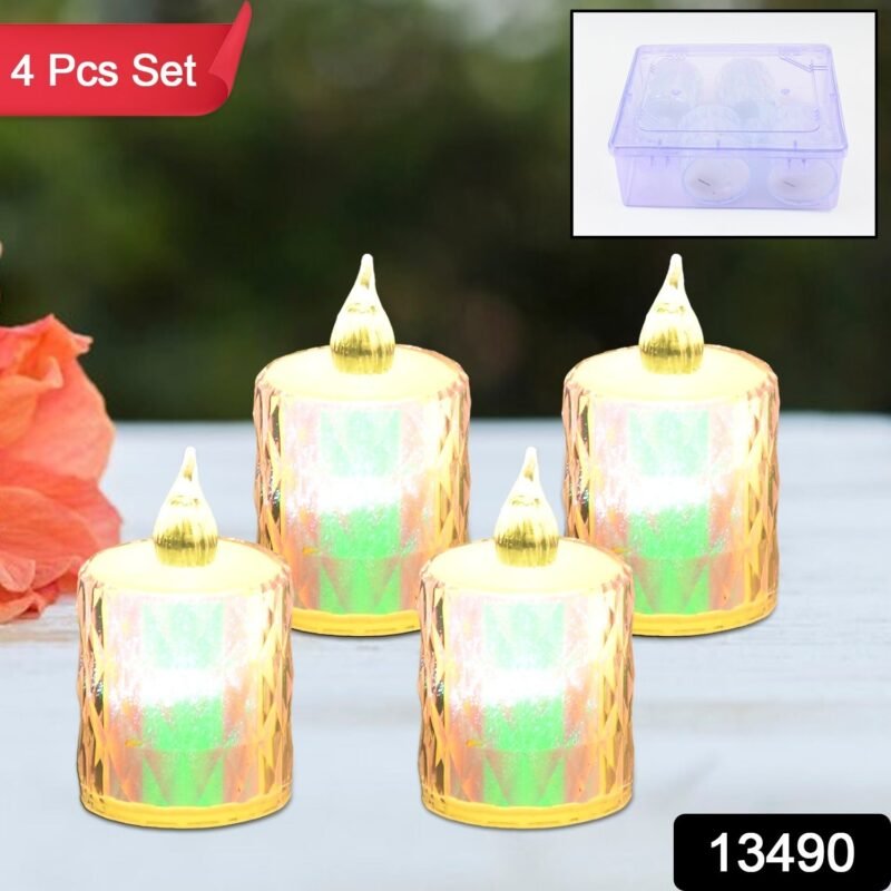 Flameless LED Candles – 4 Pc Decorative Tea Light Set | Indo Glow