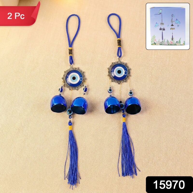 Evil Eye Hanging Wind Chime Set – Protective Home Decor Charm