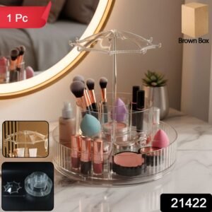 Rotating Makeup Organizer Stand – 360° Multi-Layer Vanity Storage