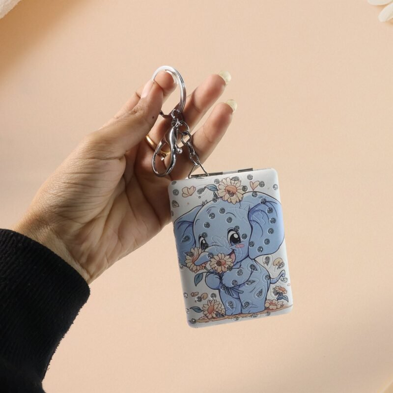foldable-compact-hand-mirror-06.jpg Foldable Mirror Keychain – Compact, Cute Elephant Design