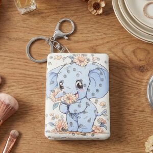 foldable-compact-hand-mirror-07.jpg Foldable Mirror Keychain – Compact, Cute Elephant Design