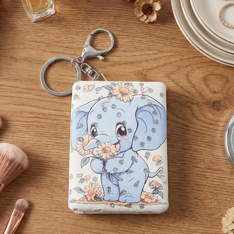 foldable-compact-hand-mirror-07.jpg Foldable Mirror Keychain – Compact, Cute Elephant Design