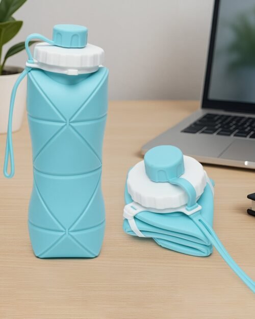 600ml Collapsible Silicone Water Bottle – Foldable & Leakproof