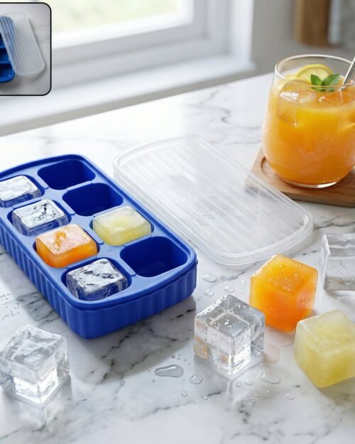Multipurpose Square Ice Cube Tray – Durable & Reusable with Lid